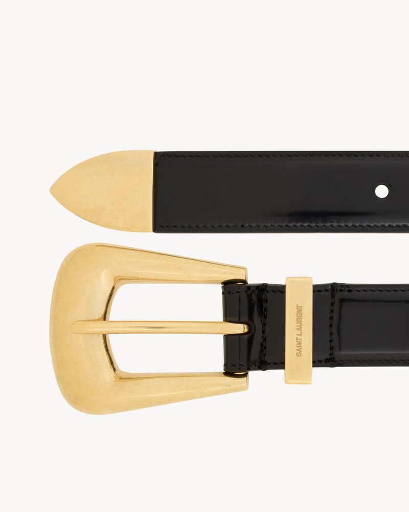 FOLK buckle belt in brushed leather