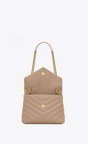 Yves Saint Laurent Beige Quilted Leather Small LouLou Bag