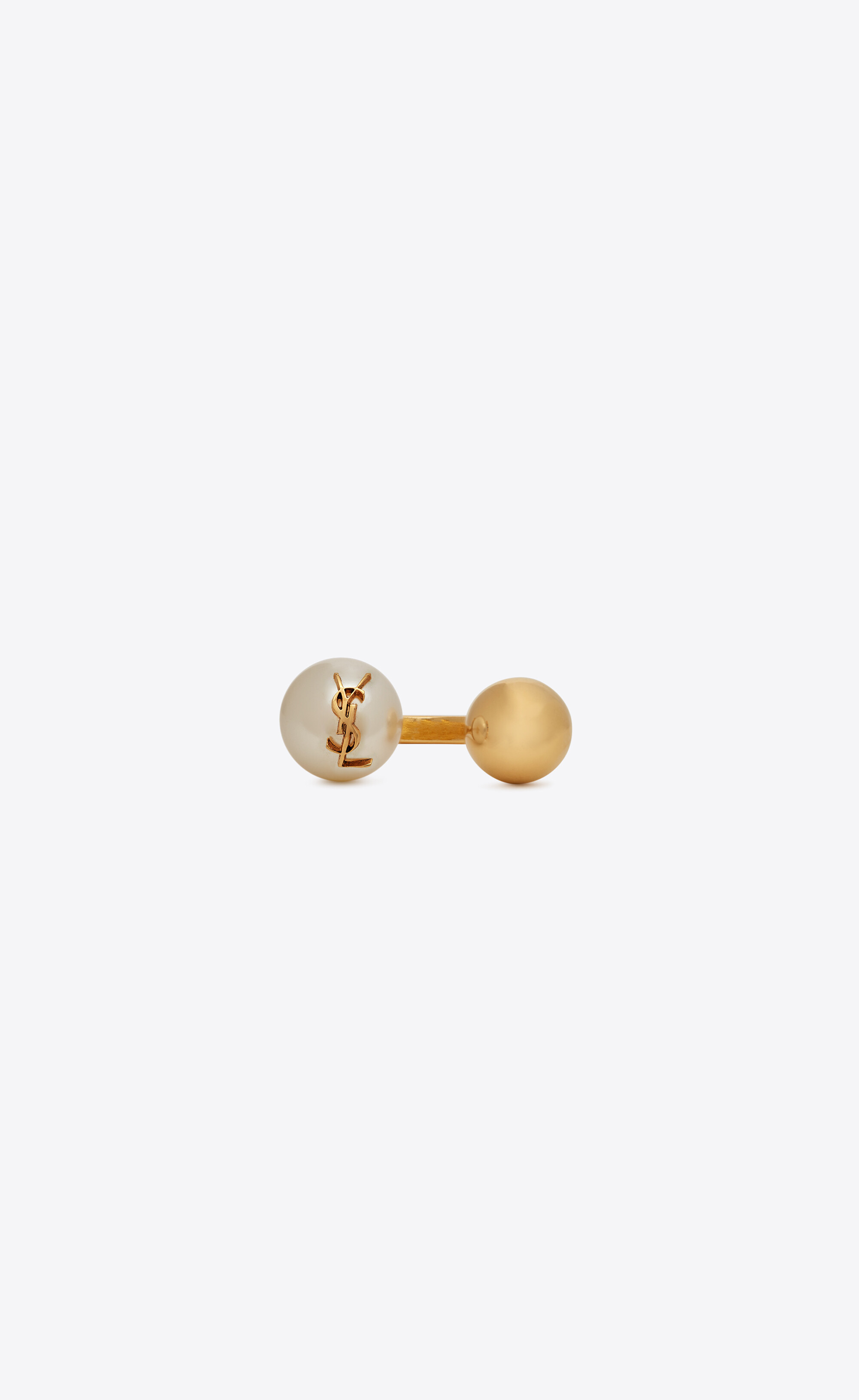 CASSANDRE pearl and ball ring in metal, Saint Laurent