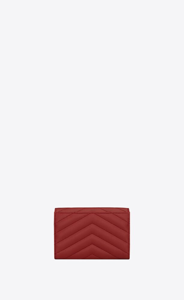 Ysl Red Leather Compact Wallet