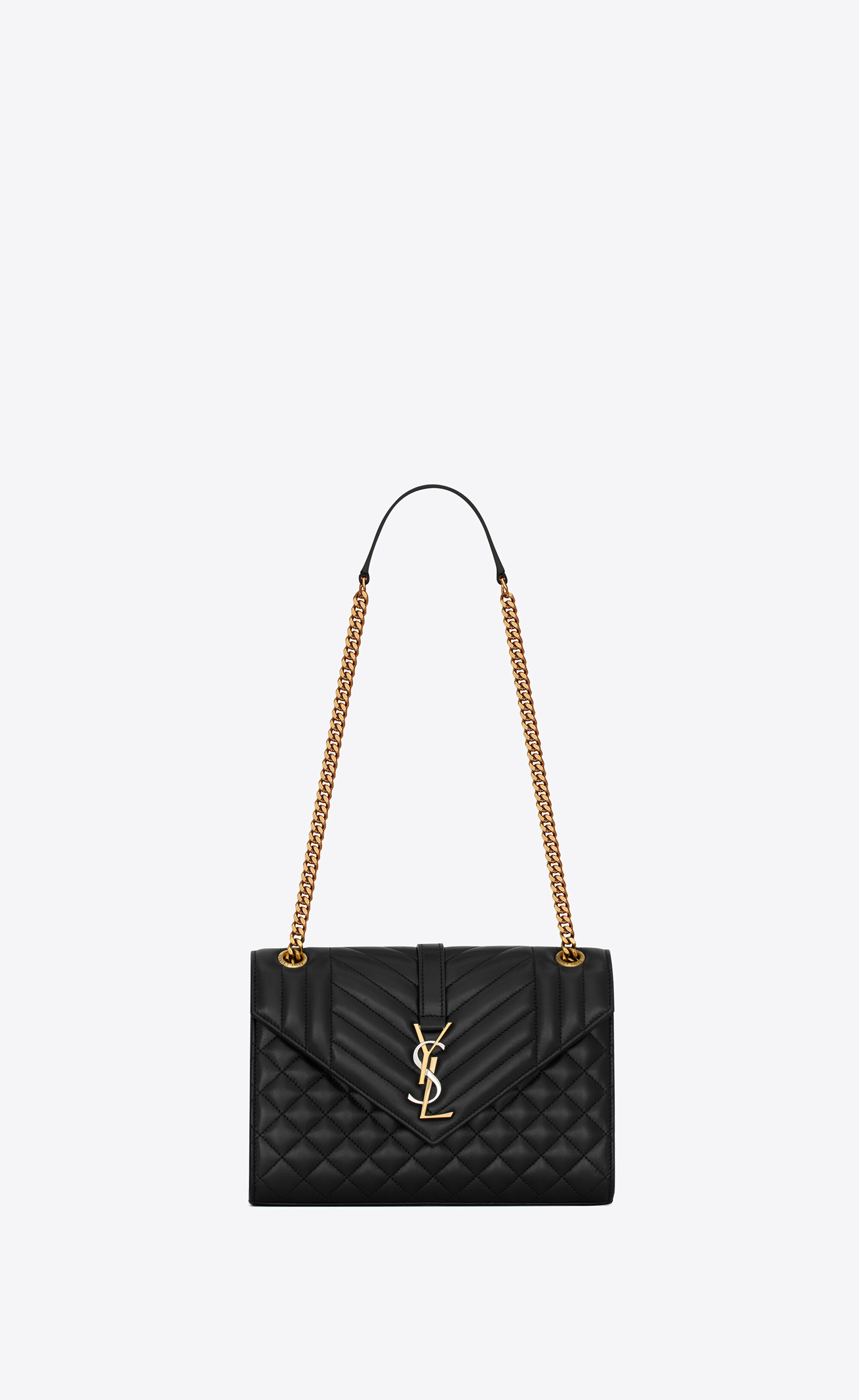 Tricolor YSL Monogram Nappa Leather Wallet On Chain