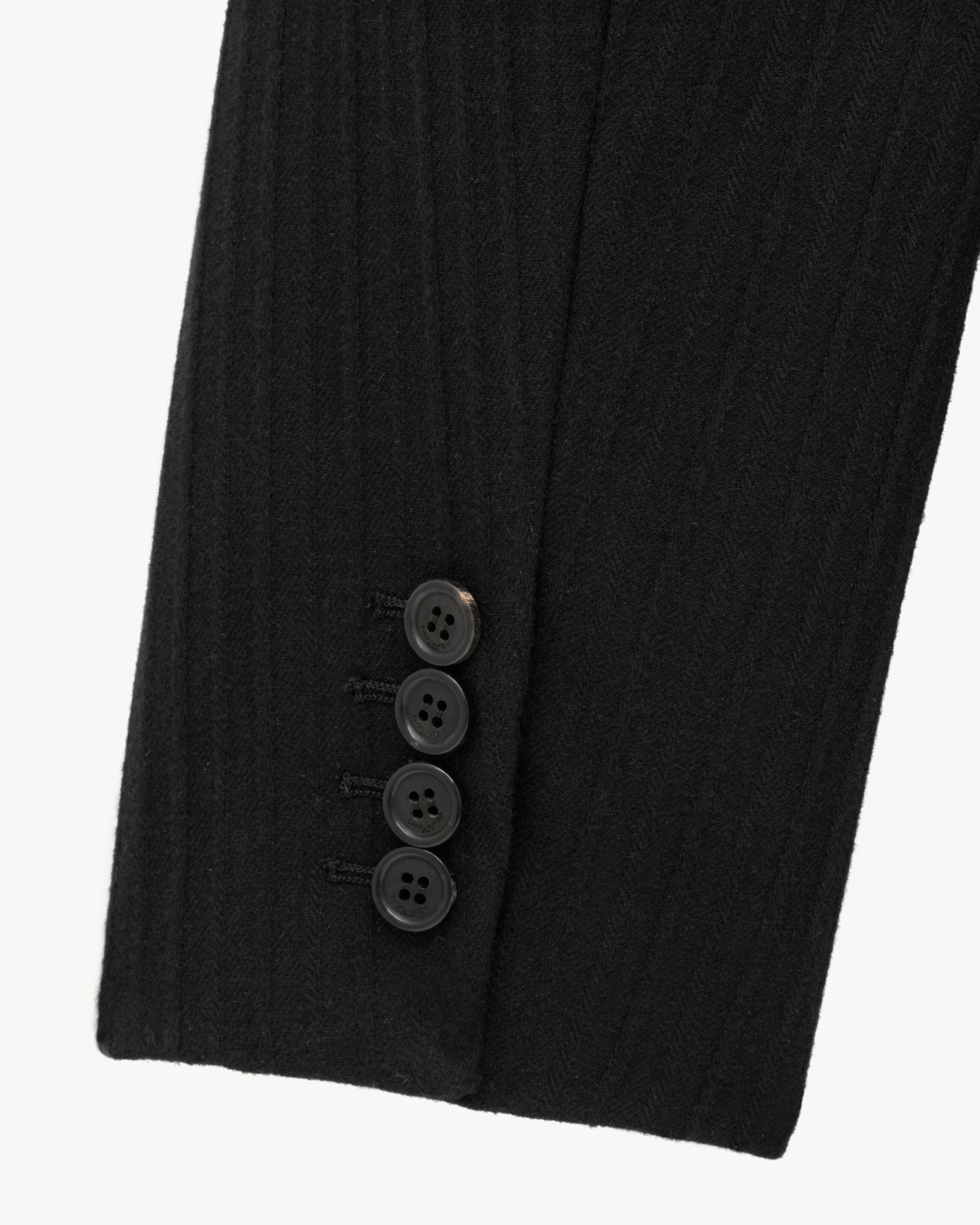 jacket in striped wool and cashmere flannel