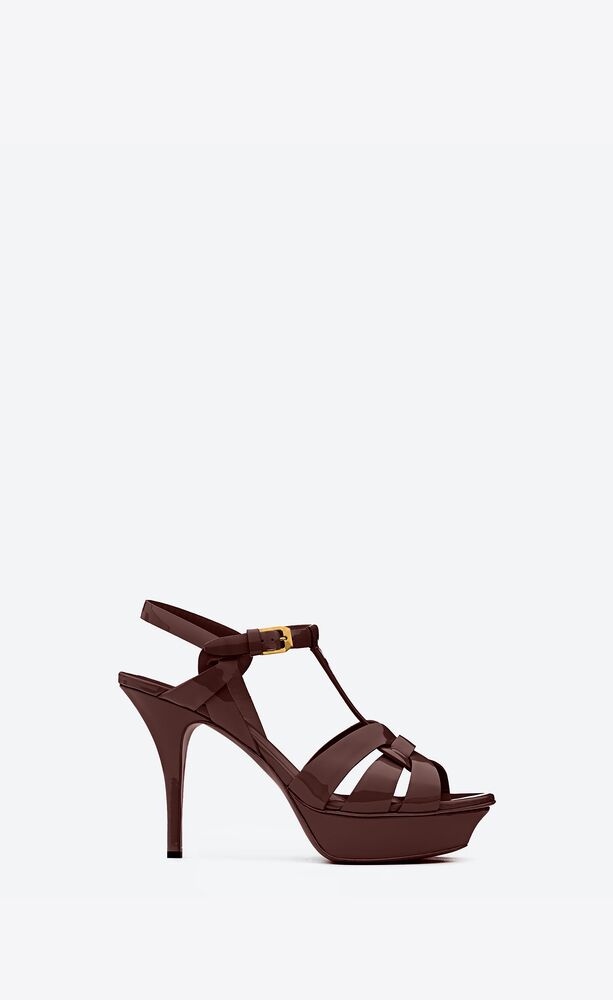 tribute platform sandals in patent leather