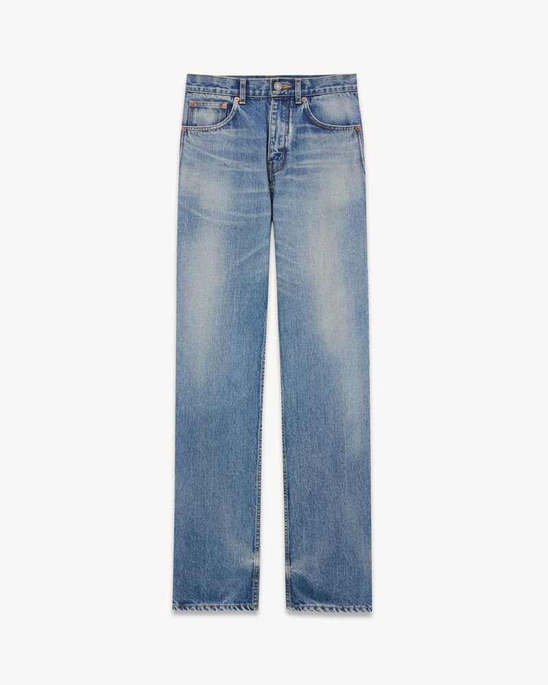 Jeans dritti in denim blu Benjamin