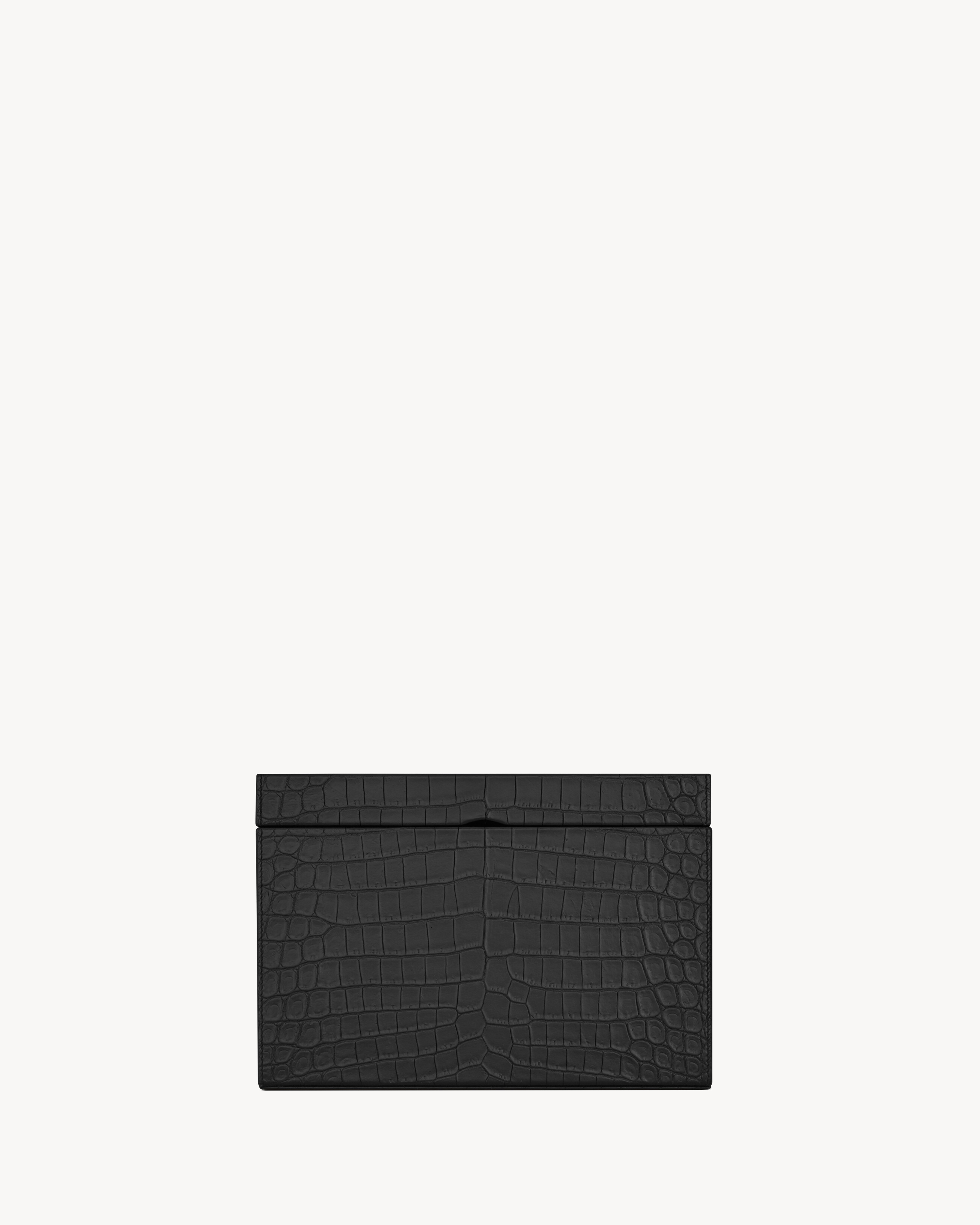 Small CROCODILE-EMBOSSED leather box