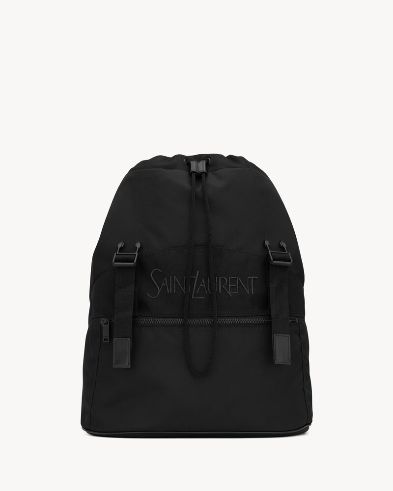 SAINT LAURENT backpack in ECONYL® and vegetable-tanned leather