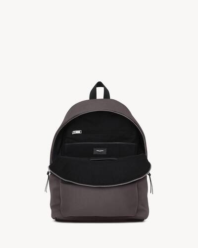 city backpack in nylon canvas and leather