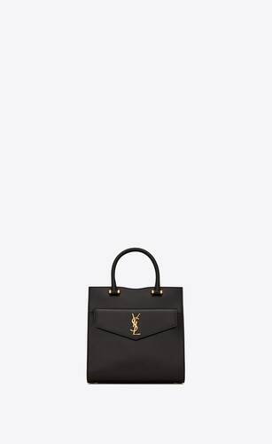 uptown small tote in grain de poudre embossed leather