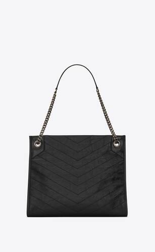 niki medium shopping bag in crinkled vintage leather