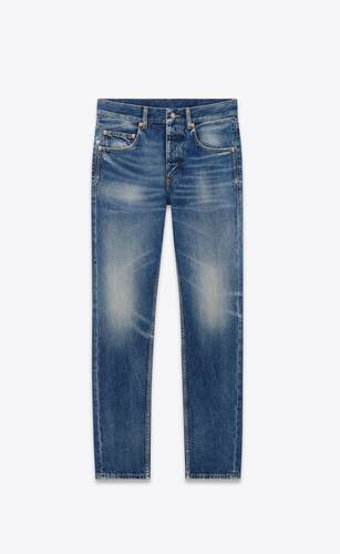 jeans larghi in denim blu deauville