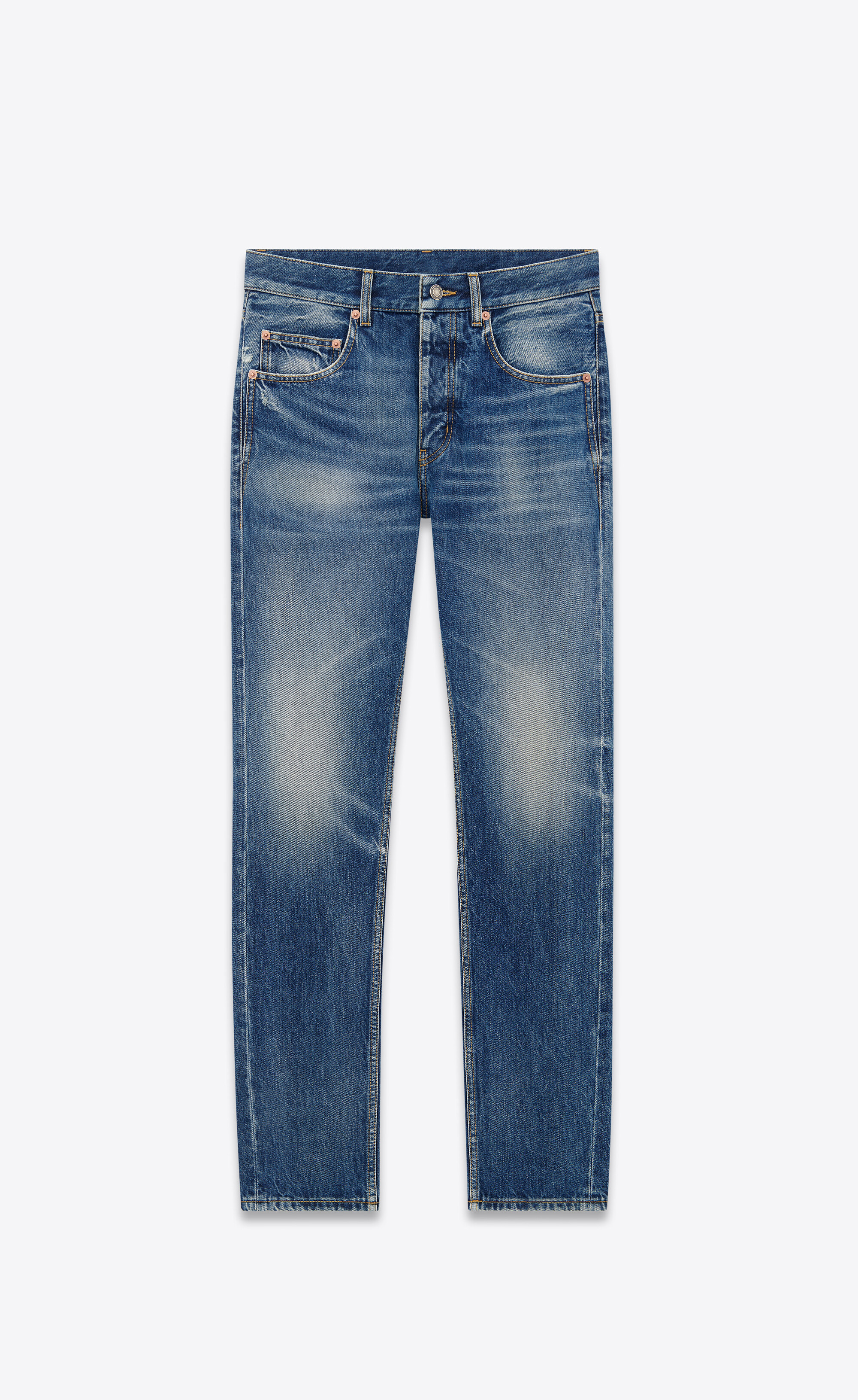 Baggy jeans in DEAUVILLE beach blue denim | Saint Laurent | YSL.com