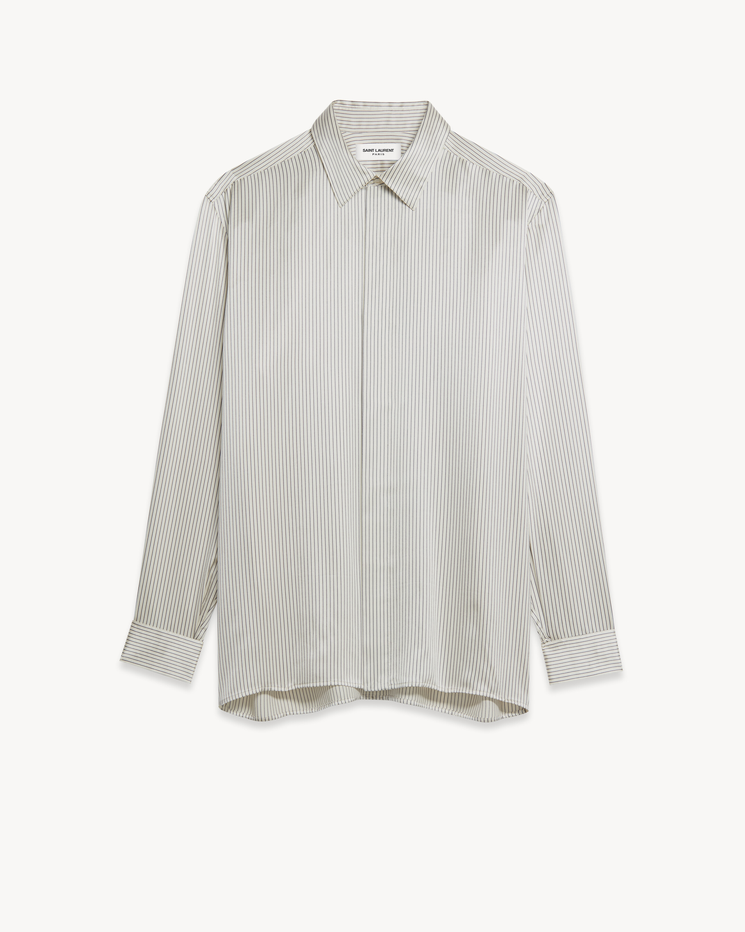 Shirt in Striped Silk Satin