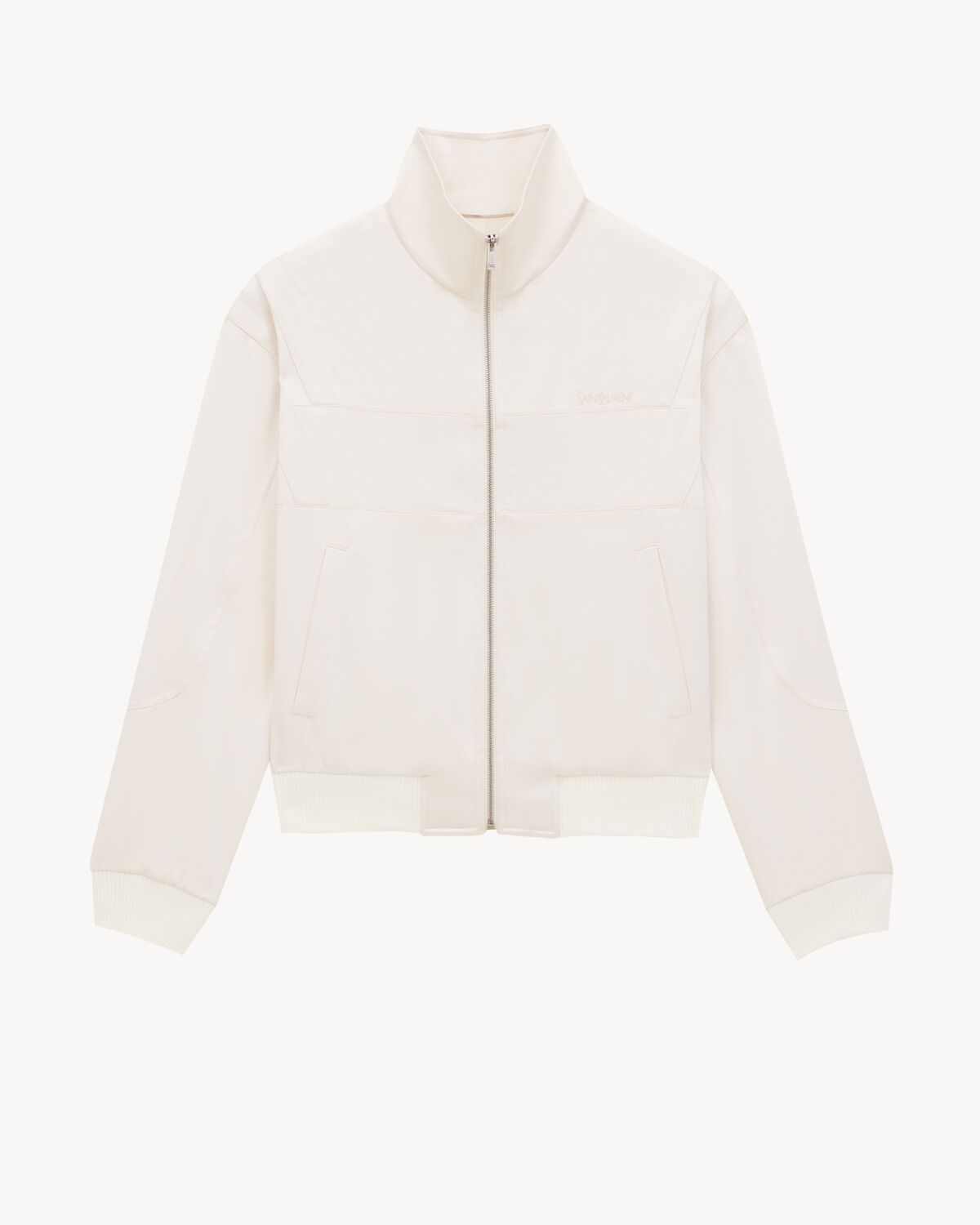 saint laurent teddy jacket in satin