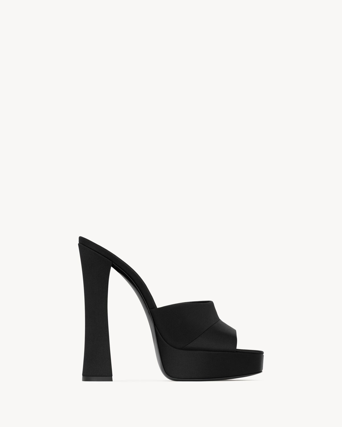 boogie platform mules in satin crepe