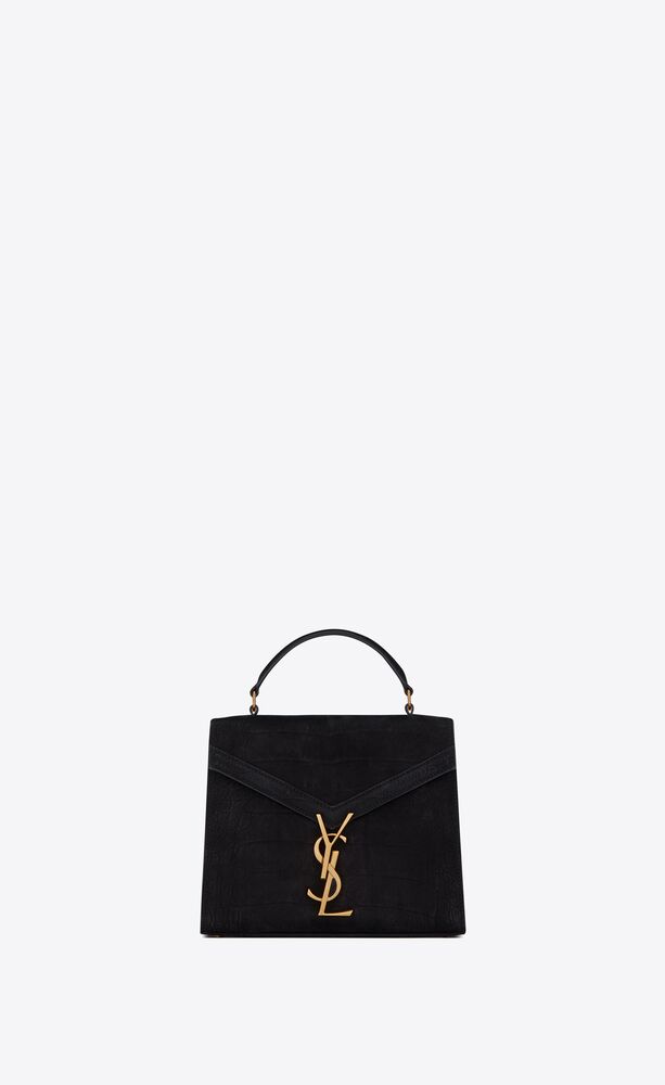 CASSANDRA Mini top handle bag in crocodileembossed nubuck Saint