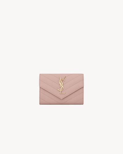 cassandre matelassé small envelope wallet in grain de poudre embossed  leather