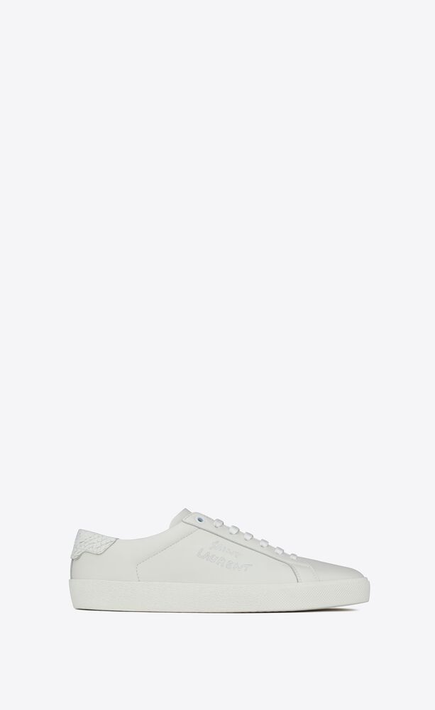 court classic sl/06 embroidered sneakers in smooth leather and python-embossed nubuck