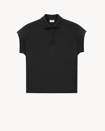 Tシャツ・カットソー Saint Laurent POLO BOWLING SHIRT STRIPE CASSANDRA Saint Laurent Polo Bowling Shirt Stripe Cassandra in Black