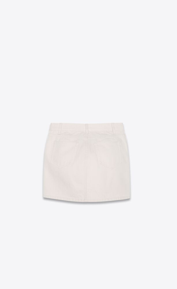 mini skirt in soft light denim | Saint Laurent | YSL.com