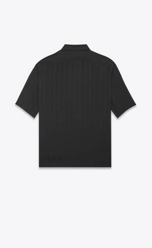 Shirt in matte and shiny CASSANDRE striped silk | Saint Laurent | YSL.com