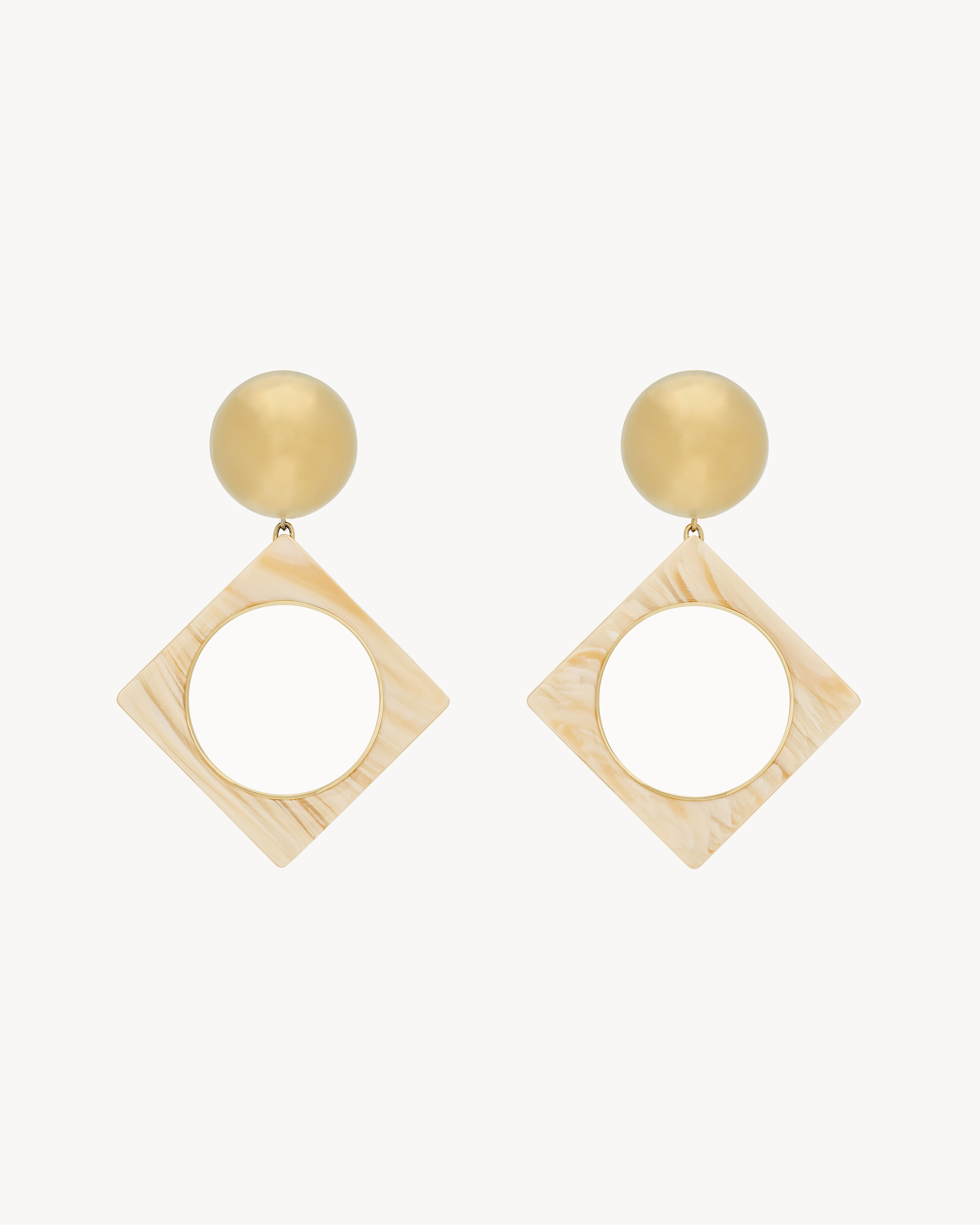 geometric earrings in resin and metal
