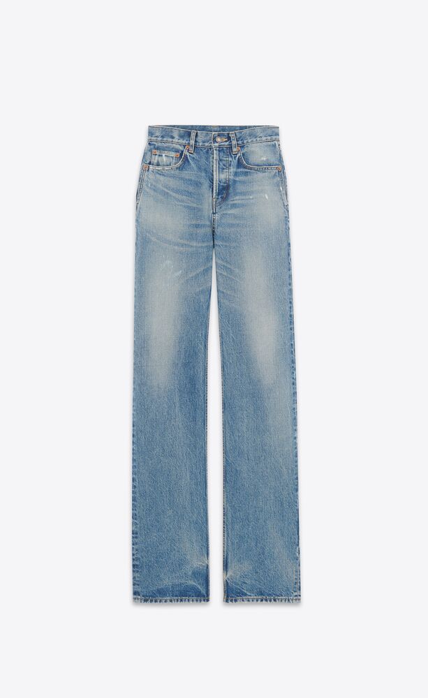 jeans dritti e lunghi in denim blu charlotte
