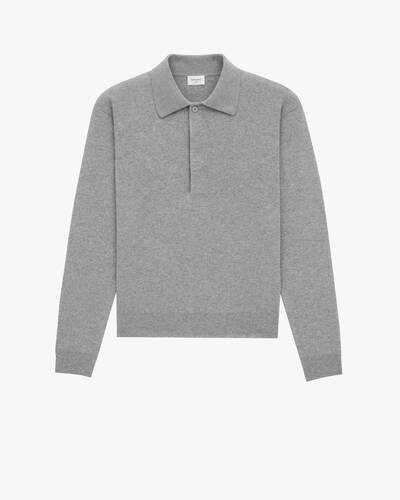 トップス SAINT LAURENT leather neck polo Thumbnail-817251Y76XM1473_A.