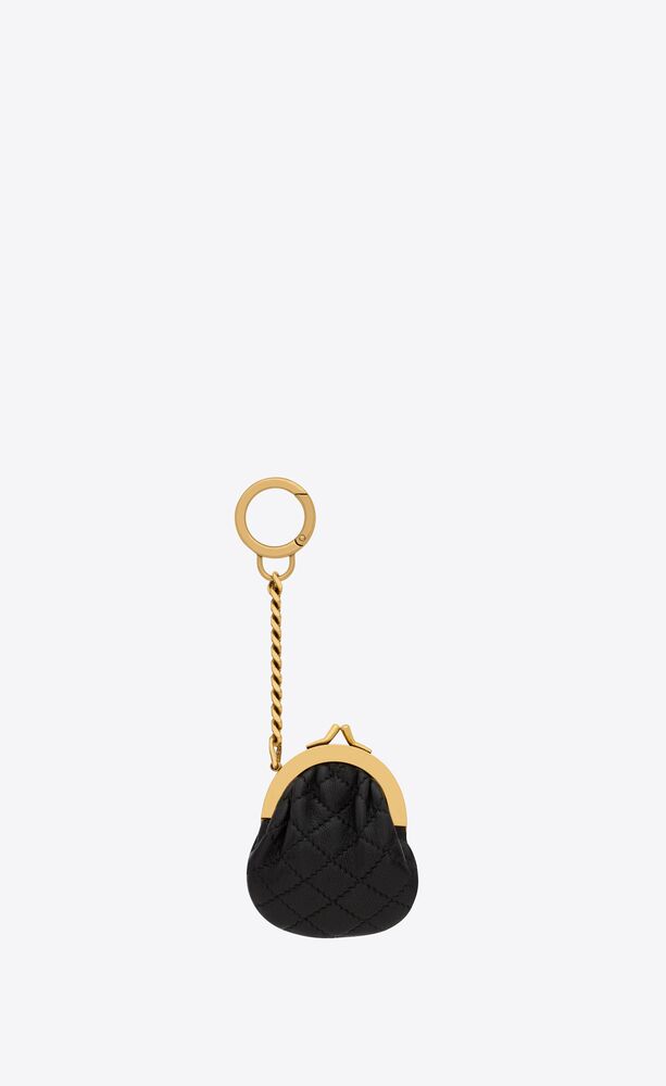 GABY mini purse keyring in quilted lambskin, Saint Laurent