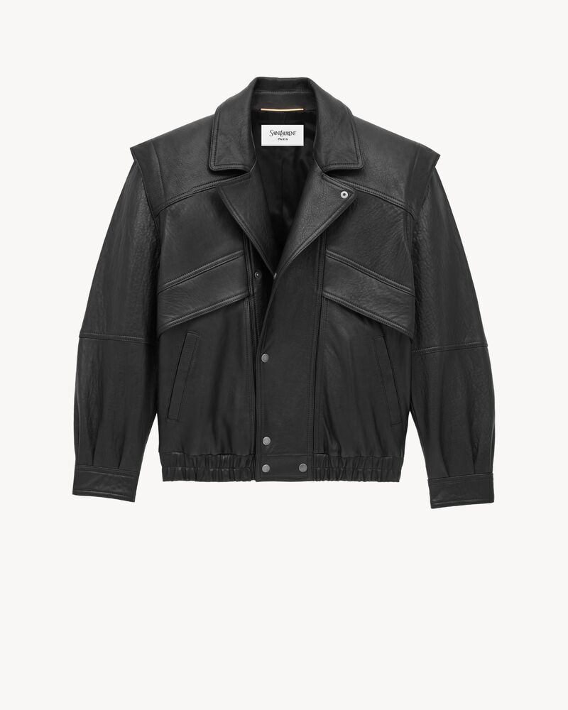 Bomber de piel de cordero con burbujas