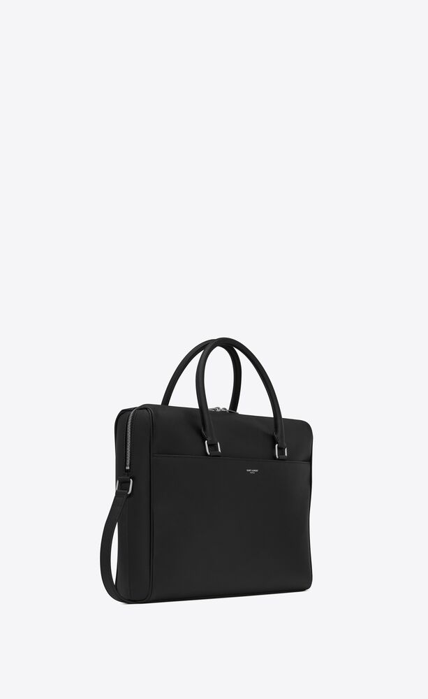 duffle briefcase in grain de poudre embossed leather