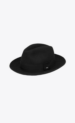 Felted Hat in Black - Saint Laurent
