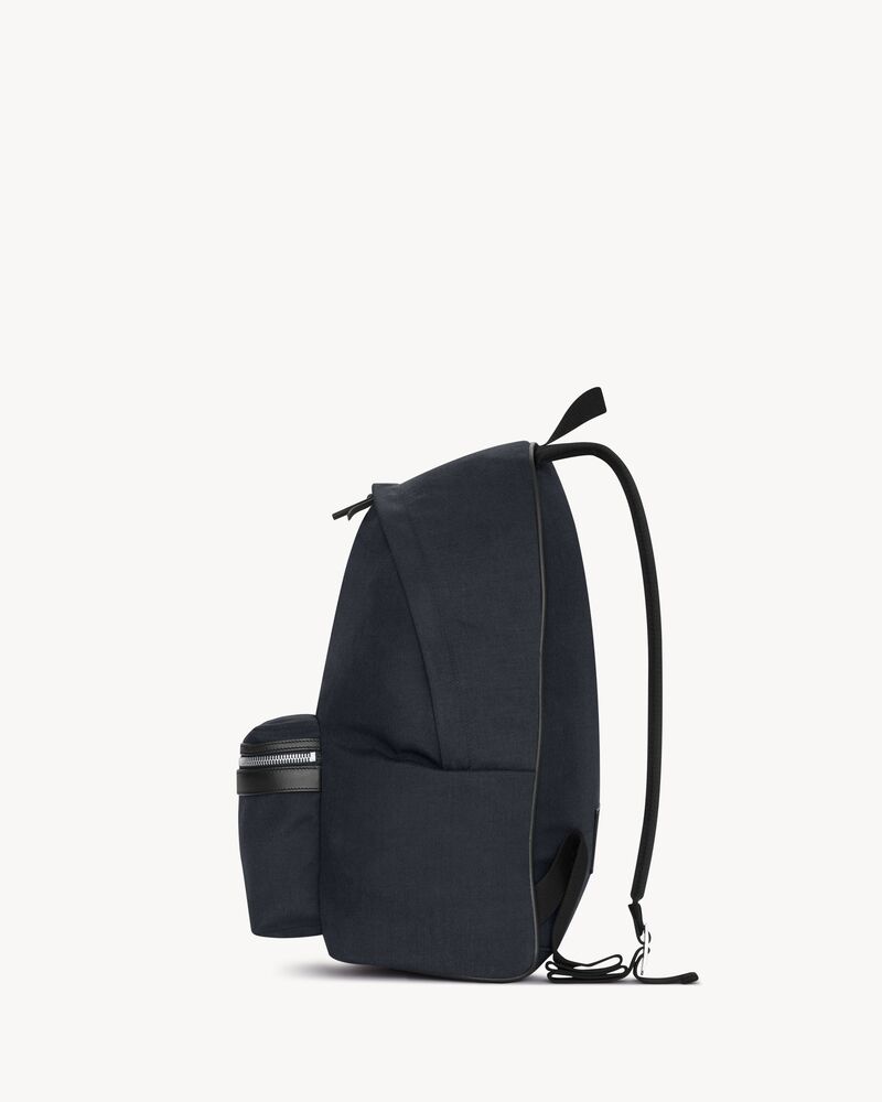 mochila city em nylon, canvas e couro