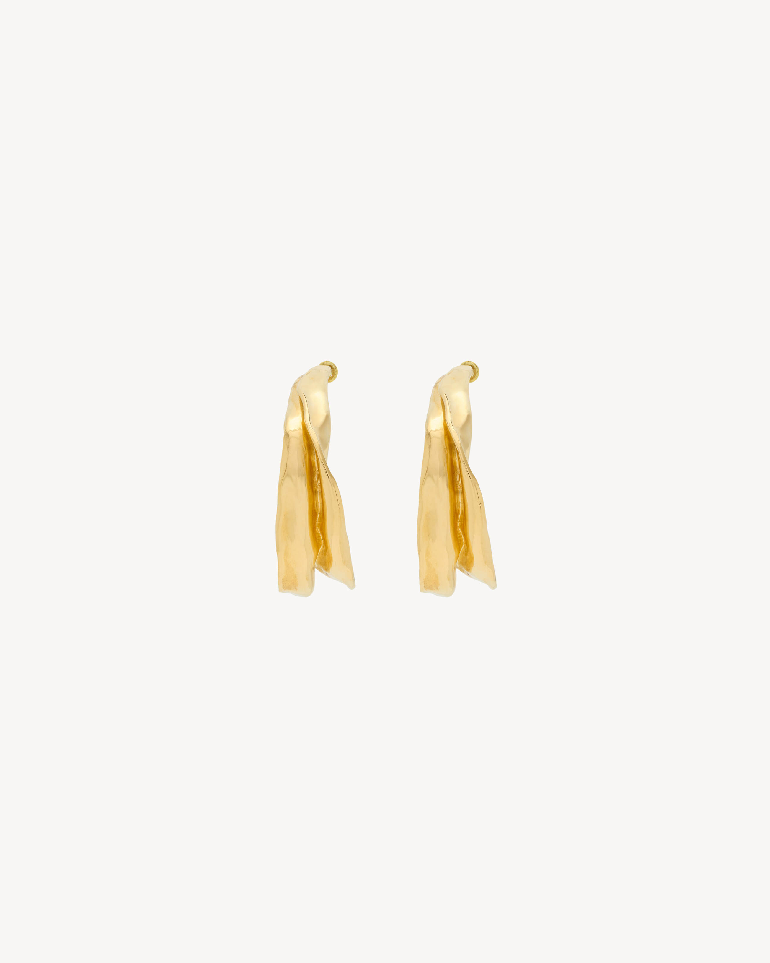 twisted leaf hoop earrings in metal