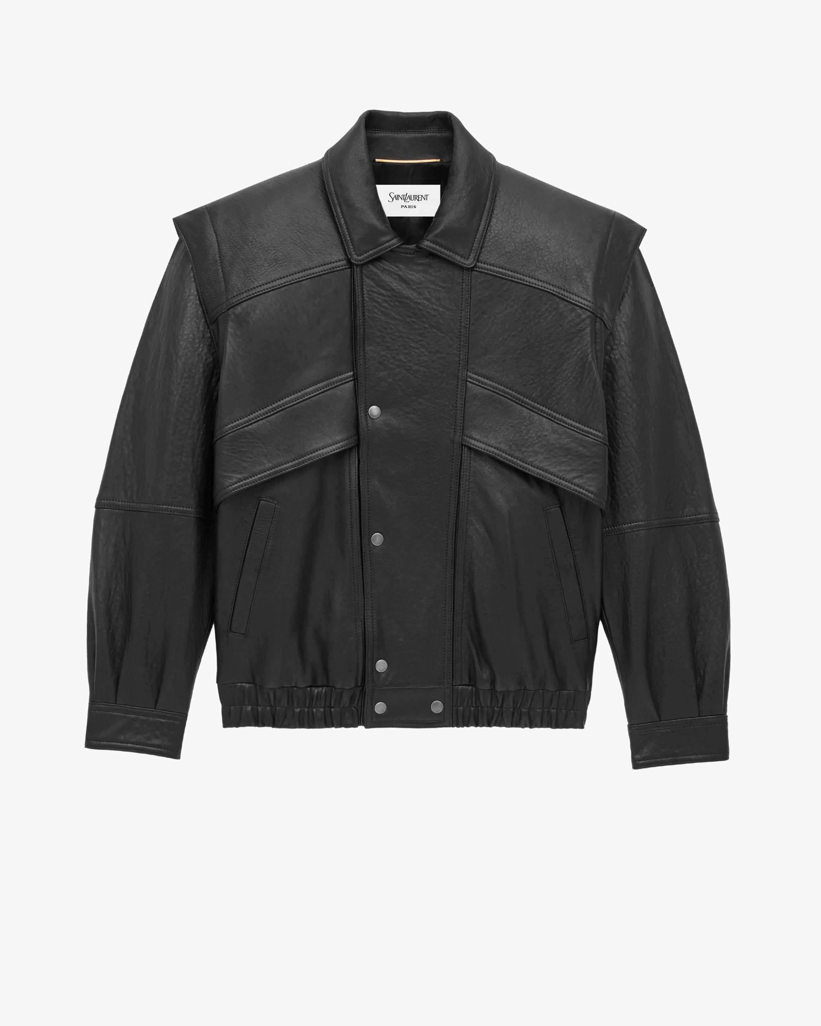 bomber jacket in bubbled lambskin