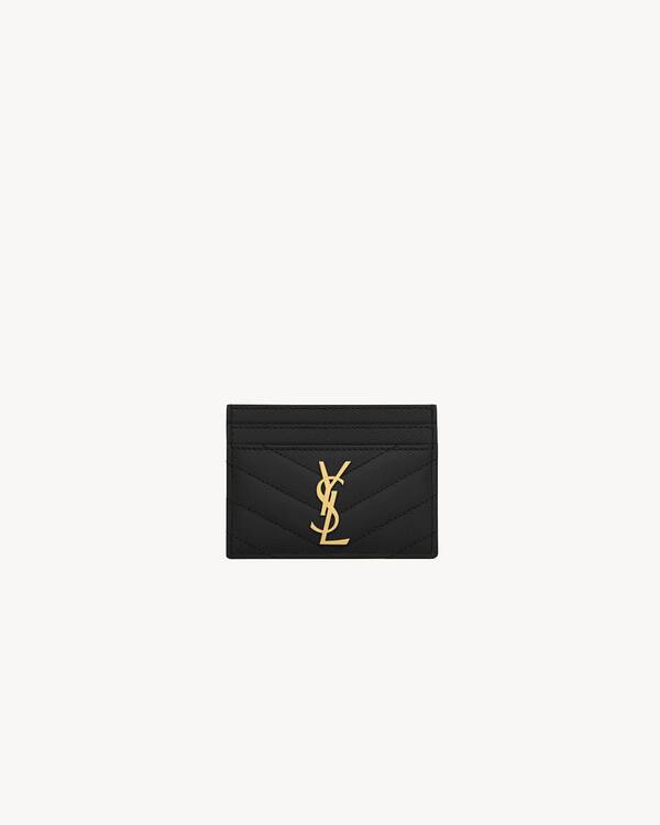 Ysl black monogram card holder sale