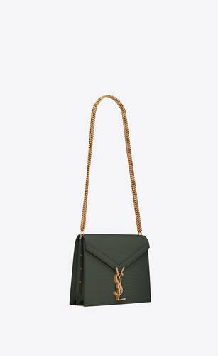 CASSANDRA medium chain bag in crocodile-embossed shiny leather | Saint ...