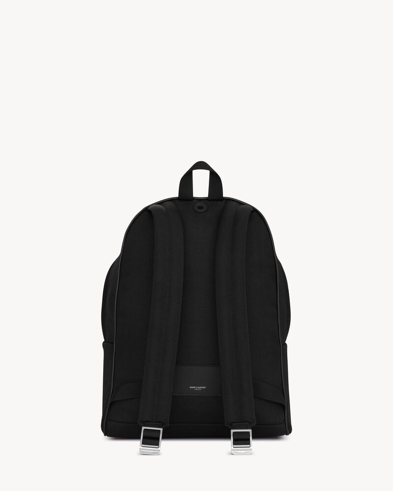 city backpack in canvas, nylon and leather