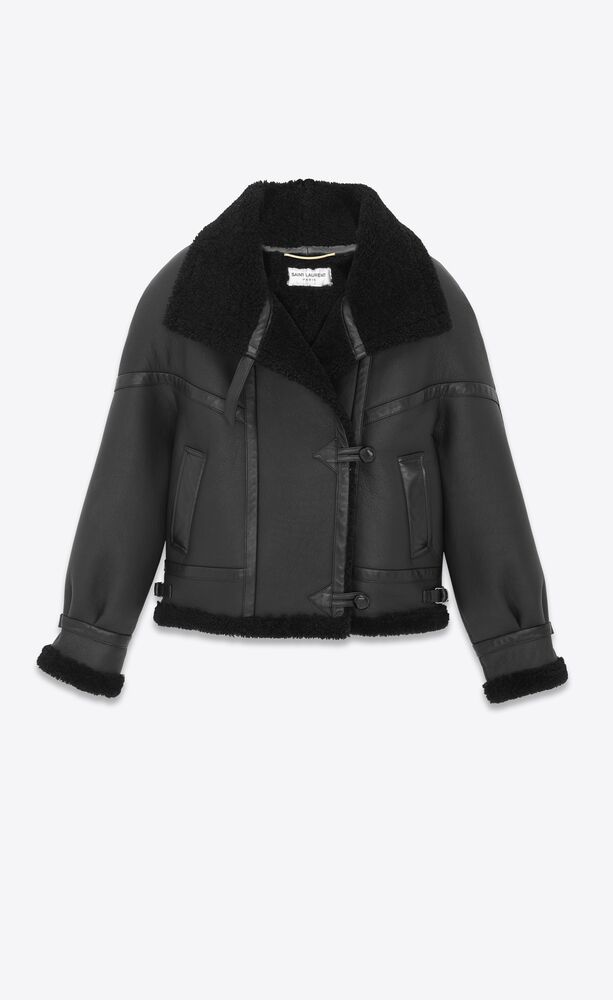Aviator jacket in lambskin and shearling | Saint Laurent | YSL.com