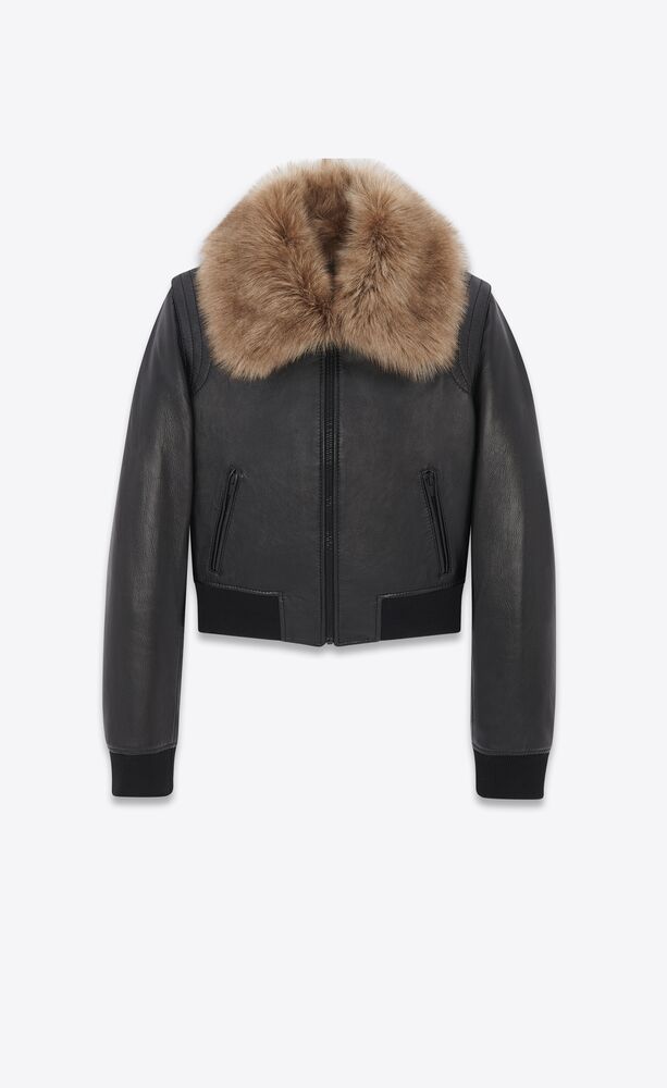 jacket in lambskin and shearling