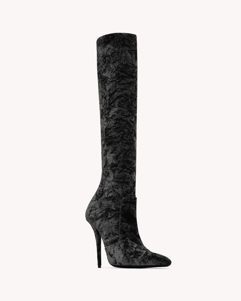 Saint laurent velvet clearance boots