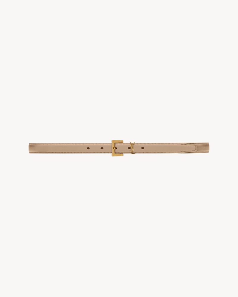 CASSANDRE THIN BELT WITH SQUARE BUCKLE IN BOX SAINT LAURENT LEATHER