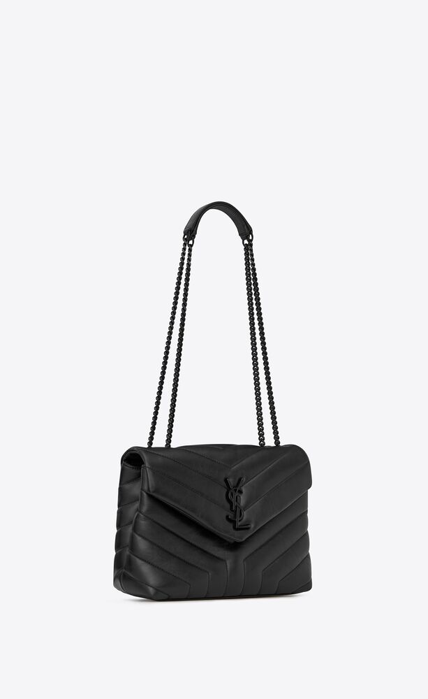 Used Saint Laurent Loulou Small Chain Bag in White Leather