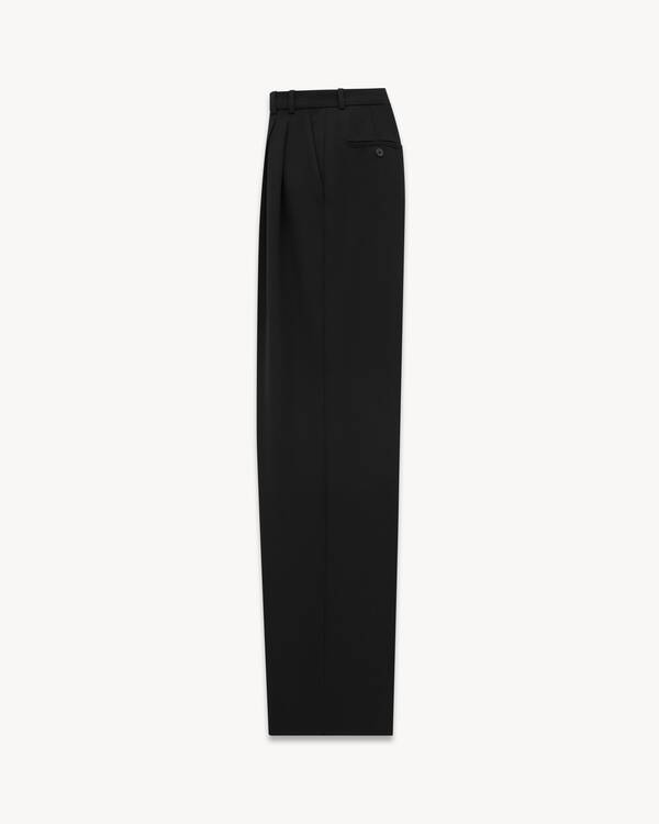 Ys Spotted Denim Wide Leg Gusset Pants Pants 600066530blk main image 0