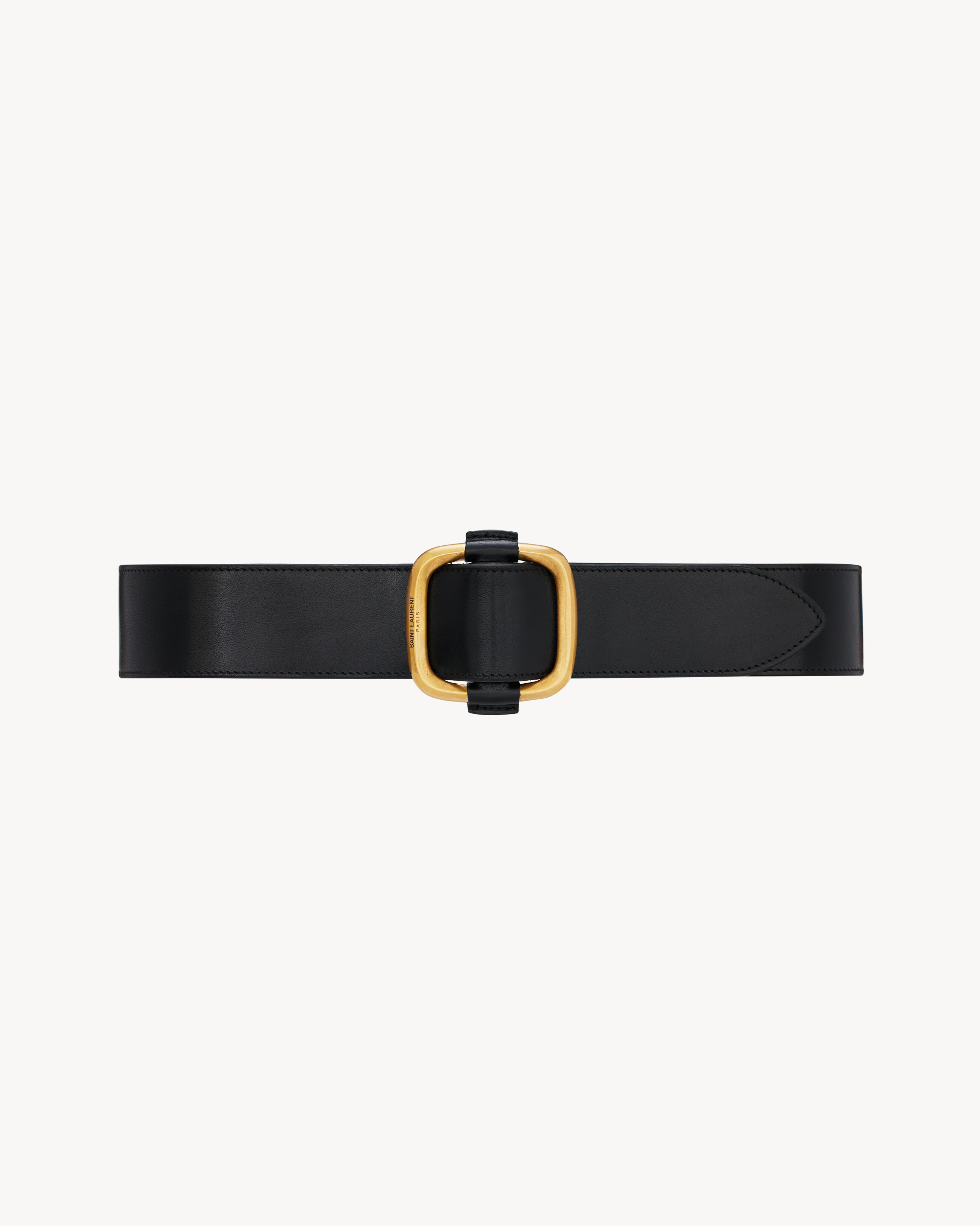 oval wide belt in leather