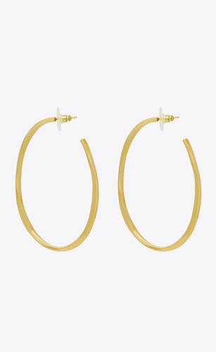 oval hoop earrings in metal
