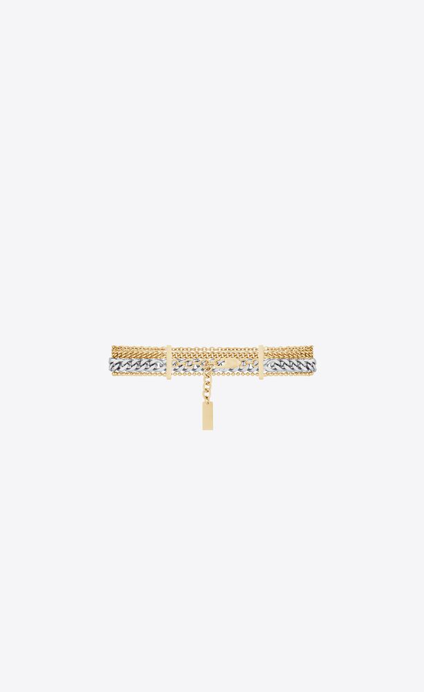 multi-chain bracelet in 18k yellow gold and 18k grey gold