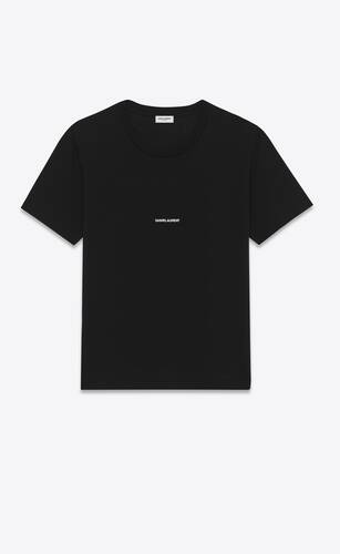 블랙 컬러의 쇼트 슬리브 생 로랑 티셔츠