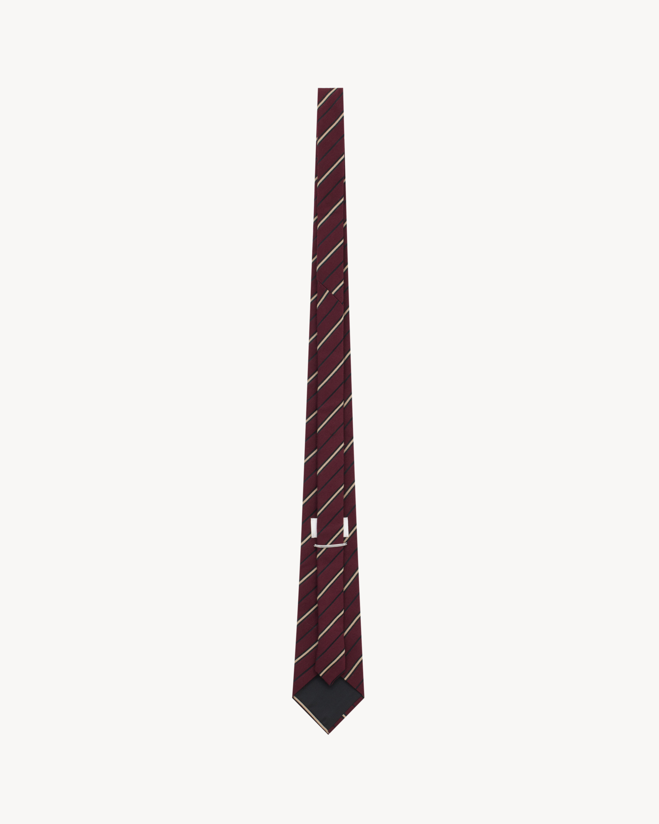 STRIPED WIDE TIE IN WOOL AND SILK