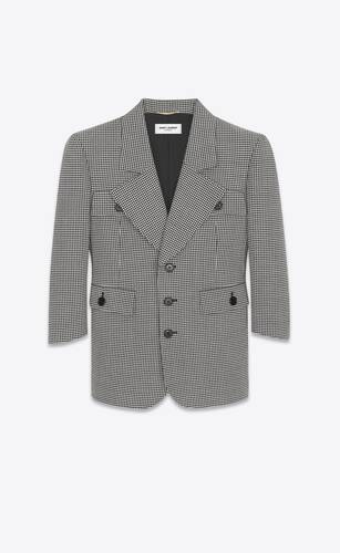 single-breasted jacket in checked wool