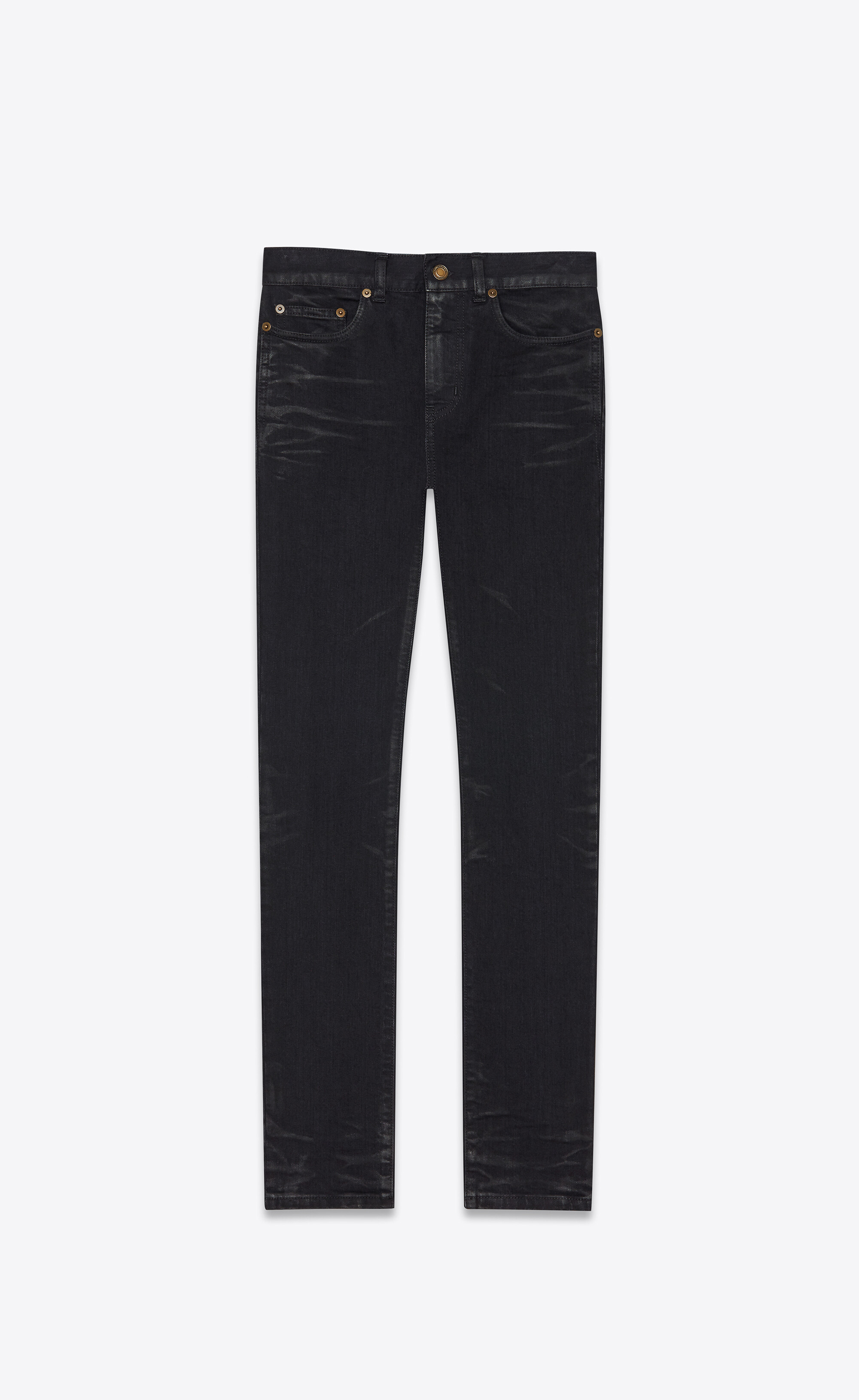 cropped skinny-fit jeans in coated 